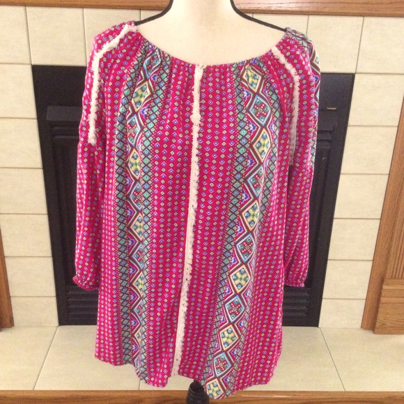 Indigo Tops - Indigo Women’s Plus Scoop Neck Top, Sz 1X